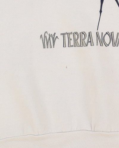 Vintage 90s Great Blue Heron Terra Nova Off-White Graphic Sweatshirt - M