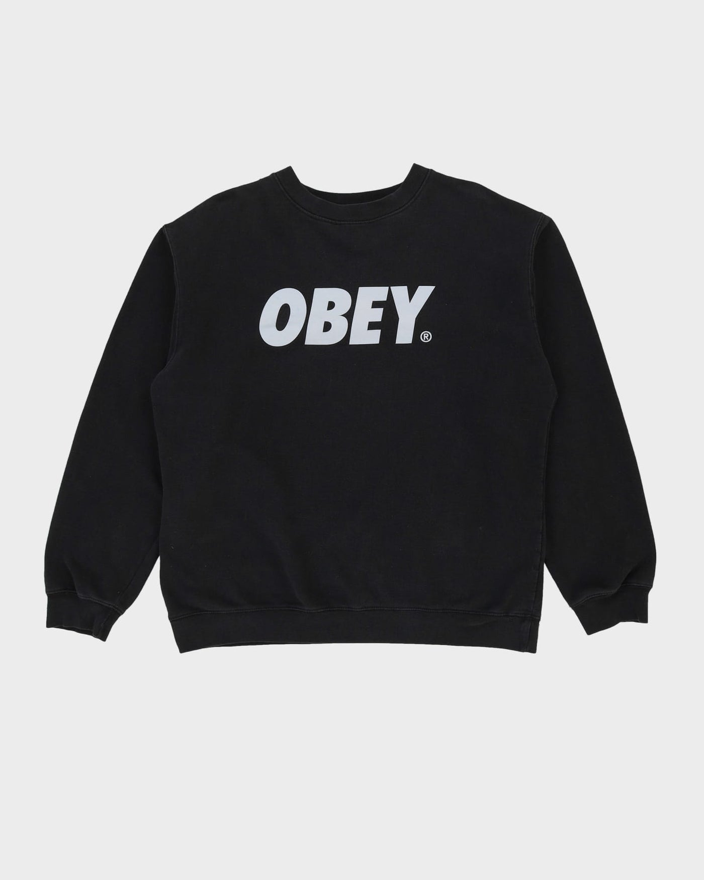 Obey Black Spell Out Sweatshirt - XL
