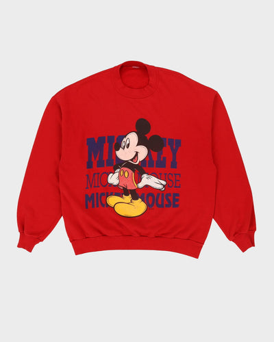 Vintage 90s Disney Mickey Mouse Red Sweatshirt - XL