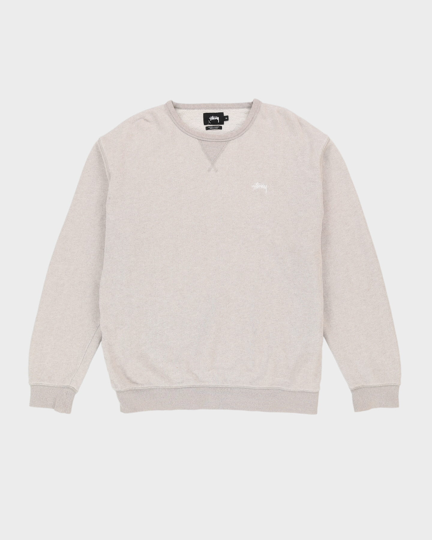 Stussy Grey Embroidered Logo Sweatshirt - XL