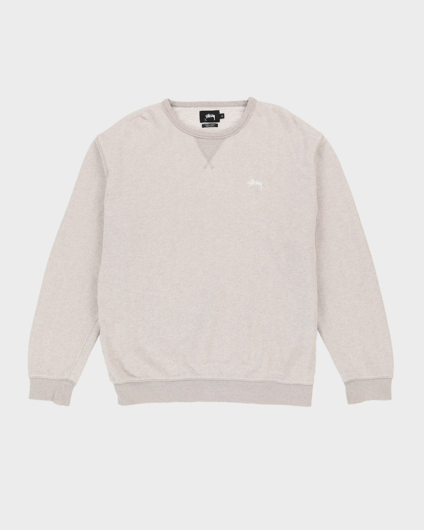Stussy Grey Embroidered Logo Sweatshirt - XL