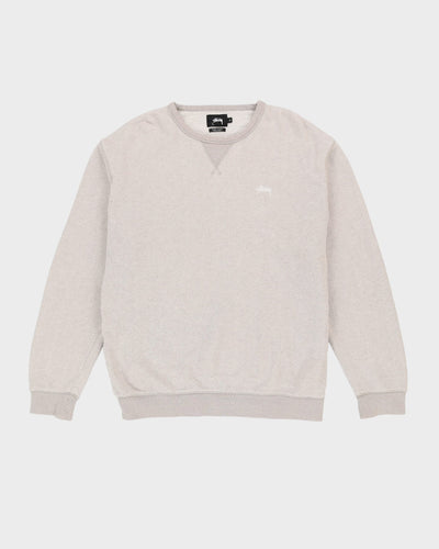Stussy Grey Embroidered Logo Sweatshirt - XL