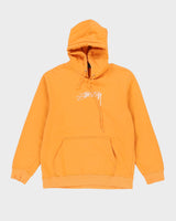 Stussy Orange Embroidered Logo Hoodie - M