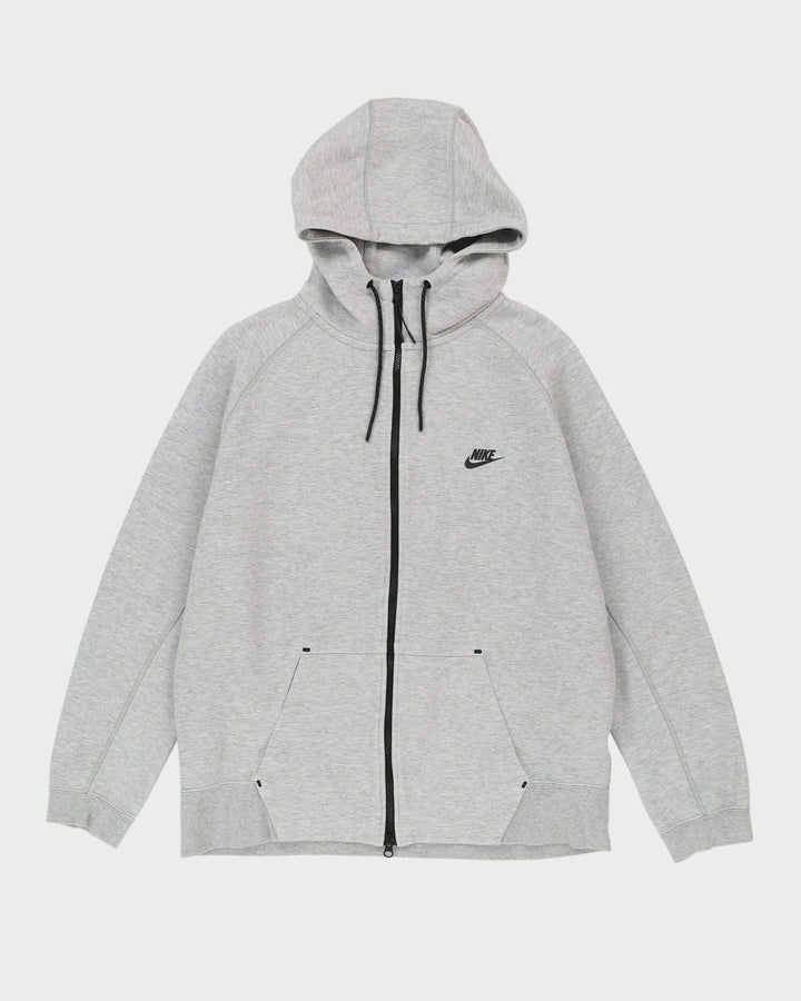Nike Grauer Kapuzenpullover mit durchgehendem Reißverschluss – XL