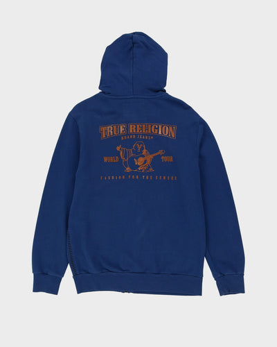 True Religion Blue Full-Zip Oversized Hoodie - XL