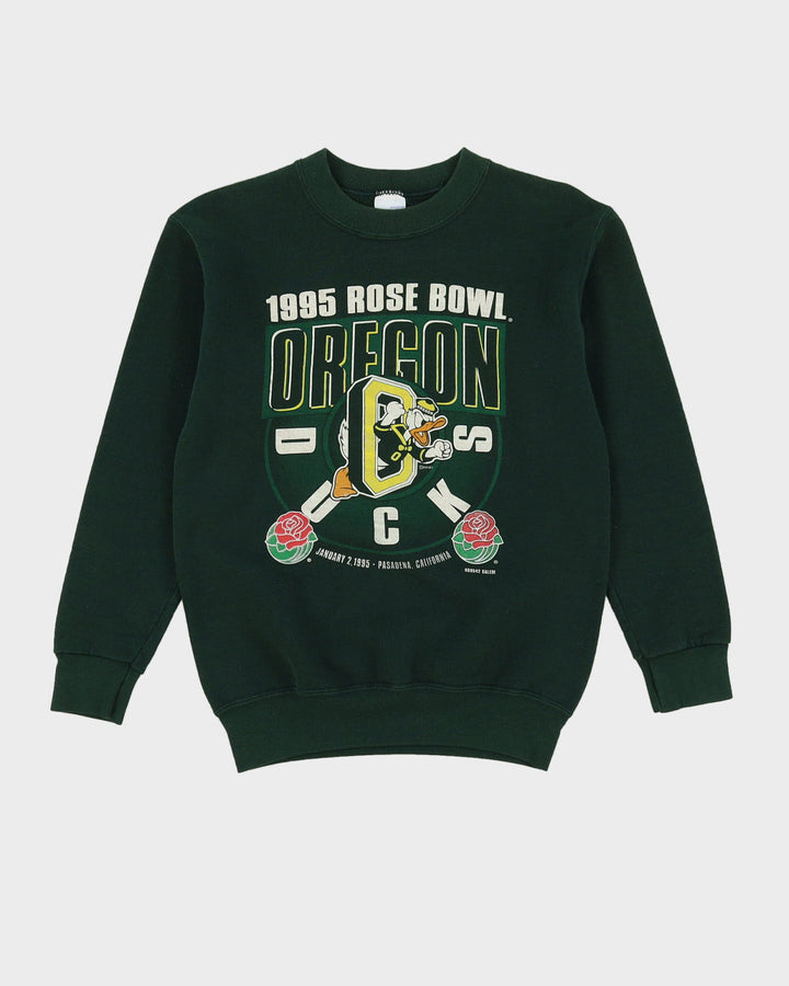 Vintage 1995 Salem Sportswear Rose Bowl Oregon Ducks Green Graphic Sweatshirt - XXS