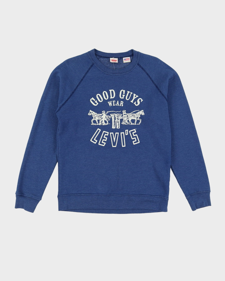 Vintage 80s Levi's Good Guys Wear Levi's Blue Sweatshirt - M
