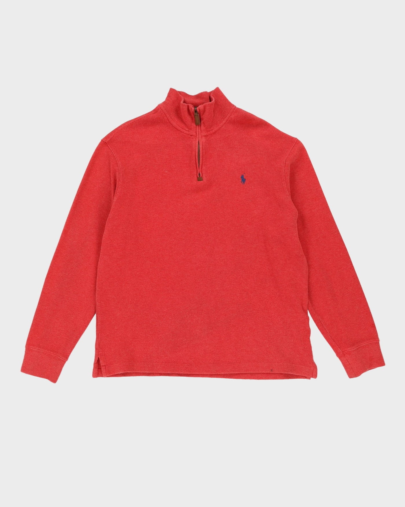 Ralph Lauren Pink Quarter-Zip Sweatshirt - M