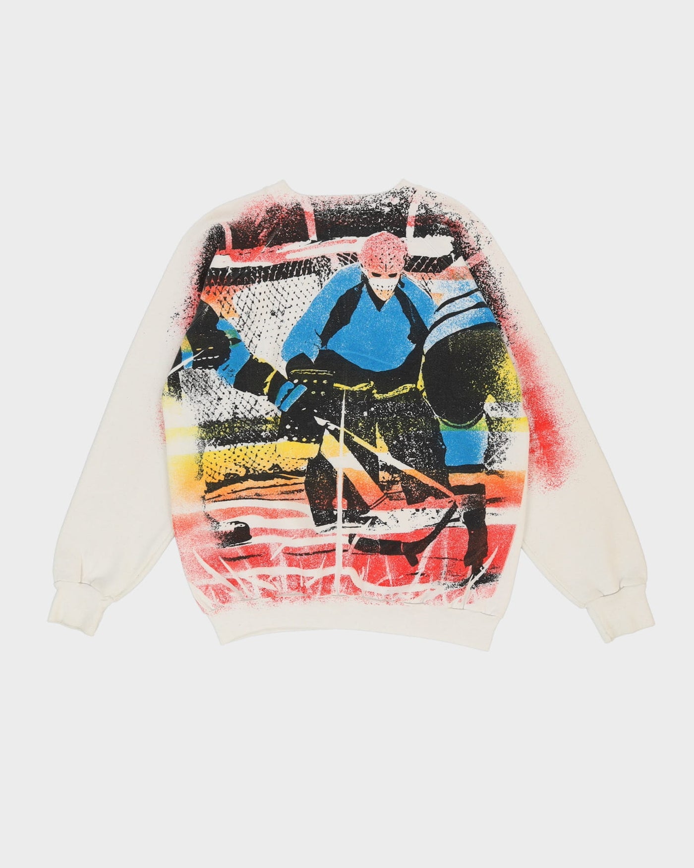 Vintage Early 90s Hockey Goalkeeper All Over Print Sweatshirt  - XL