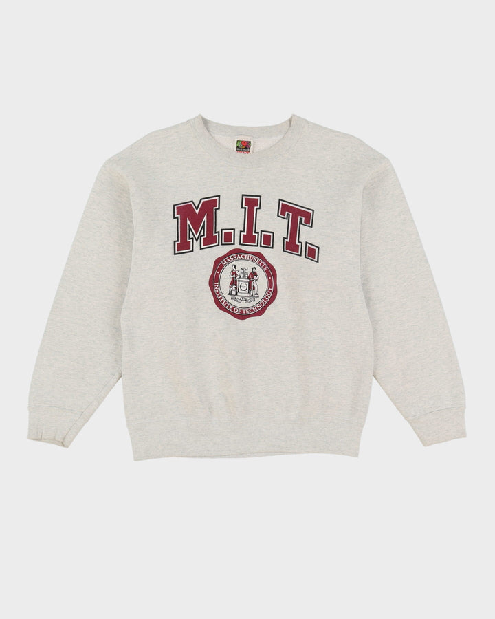 Vintage 90s M.I.T. Grey Graphic Varsity Sweatshirt - M
