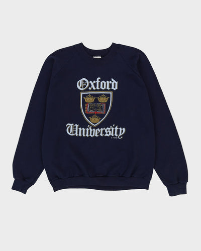 Vintage 90s Oxford University Navy Graphic Varsity Sweatshirt - XL