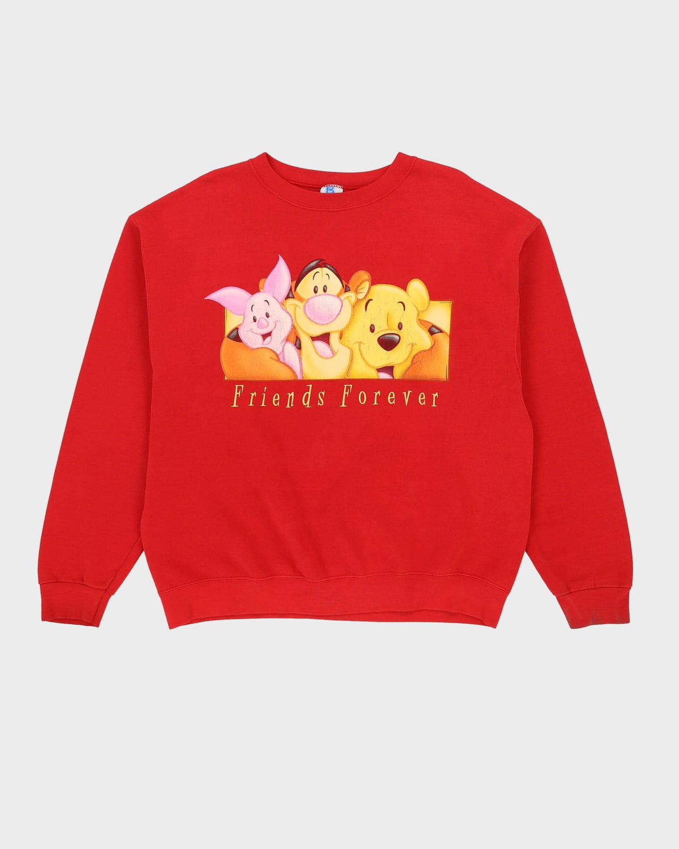 00s Winnie The Pooh Friends Forever Red Graphic Oversized Sweatshirt - L