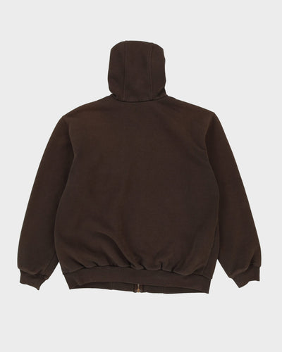 Carhartt Brown Zip-Up Rain Defender Oversized Hoodie - M