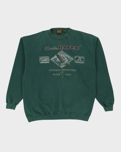 Vintage 90s Eddie Bauer Graphic Green Sweatshirt - L