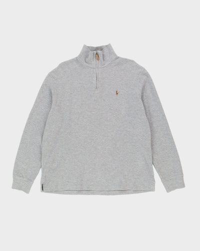 Ralph Lauren Quarter Zip Grey Sweatshirt - L