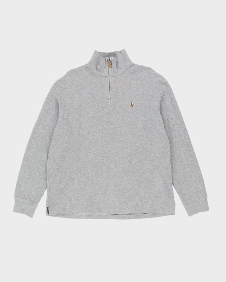 Ralph Lauren Quarter Zip Grey Sweatshirt - L