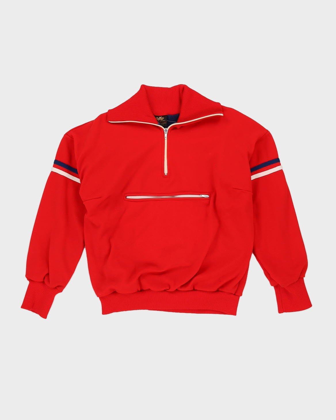 Vintage 70s Odlo Made in Norway Red Quarter Zip Sweatshirt - L