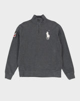 00s Ralph Lauren Grey Quarter Zip Sweatshirt  - L