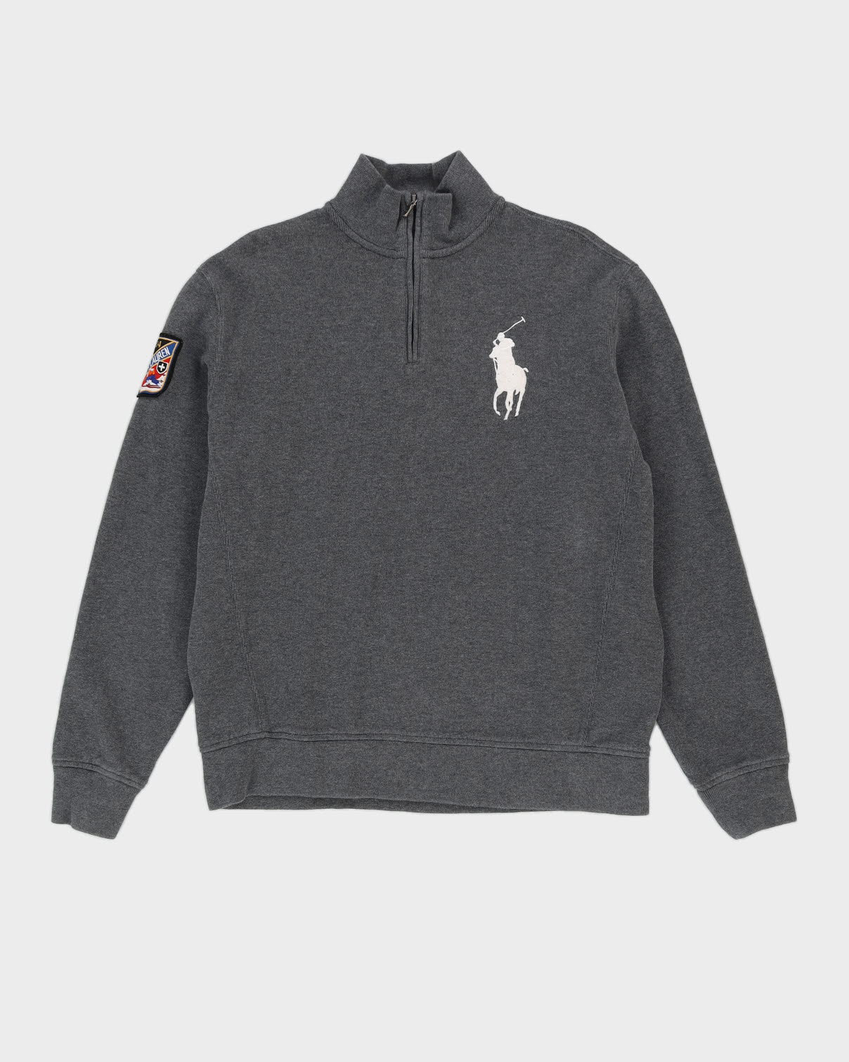 00s Ralph Lauren Grey Quarter Zip Sweatshirt  - L