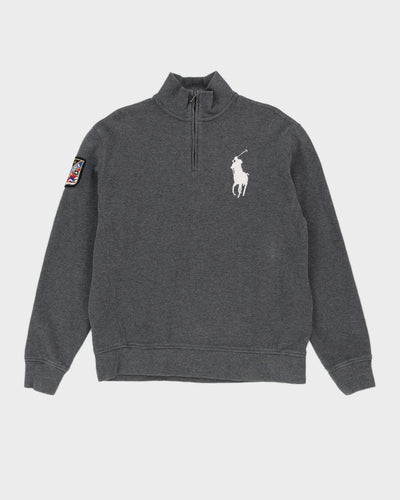 00s Ralph Lauren Grey Quarter Zip Sweatshirt  - L
