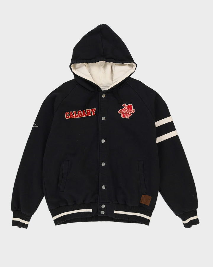 Reebok By Roger Edwards Repro Calgary Stampeders Black Zip-Up Hoodie - XL