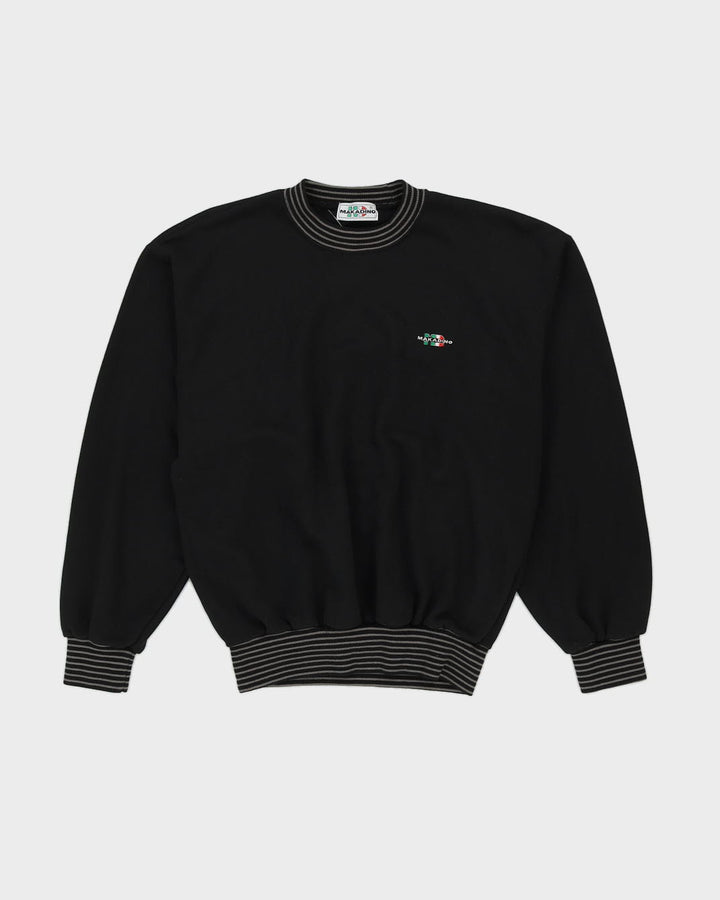 Vintage 80s Makadino Black Crew Neck Sweatshirt - S