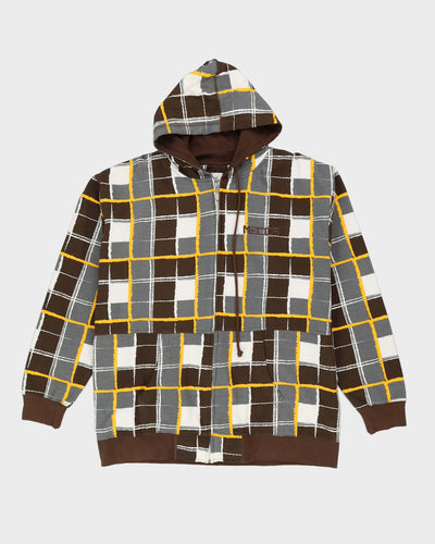 00s Y2K Mecca Brown Oversized Zip-Up Hoodie - M