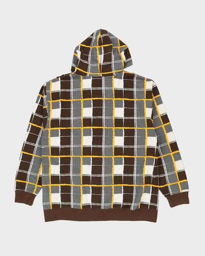 00s Y2K Mecca Brown Oversized Zip-Up Hoodie - M