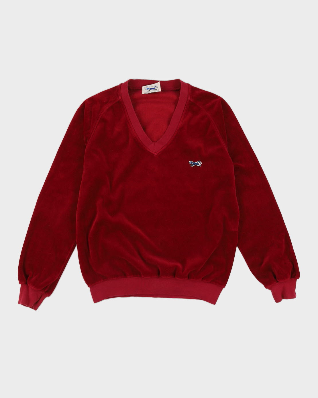 Vintage 70s JC Penney The Fox Velour Red Sweatshirt - M