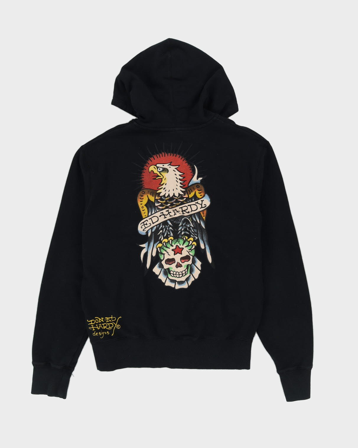 00s Y2K Ed Hardy Black Zip-Up Hoodie - L