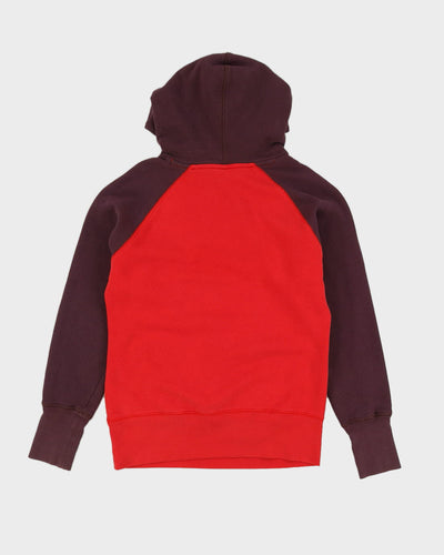 00s Nike Red / Burgundy Hoodie With Embroidered Logo - S