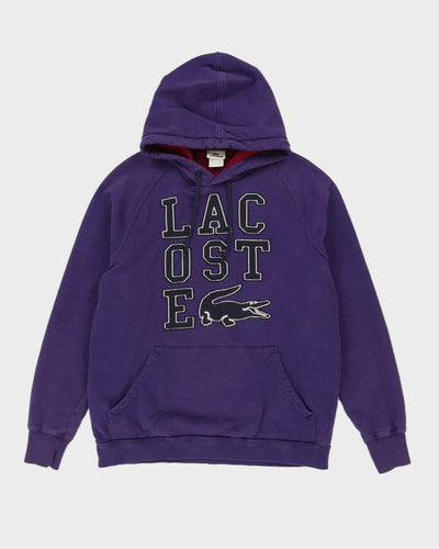 Lacoste Purple Hoodie With Spell Out - L