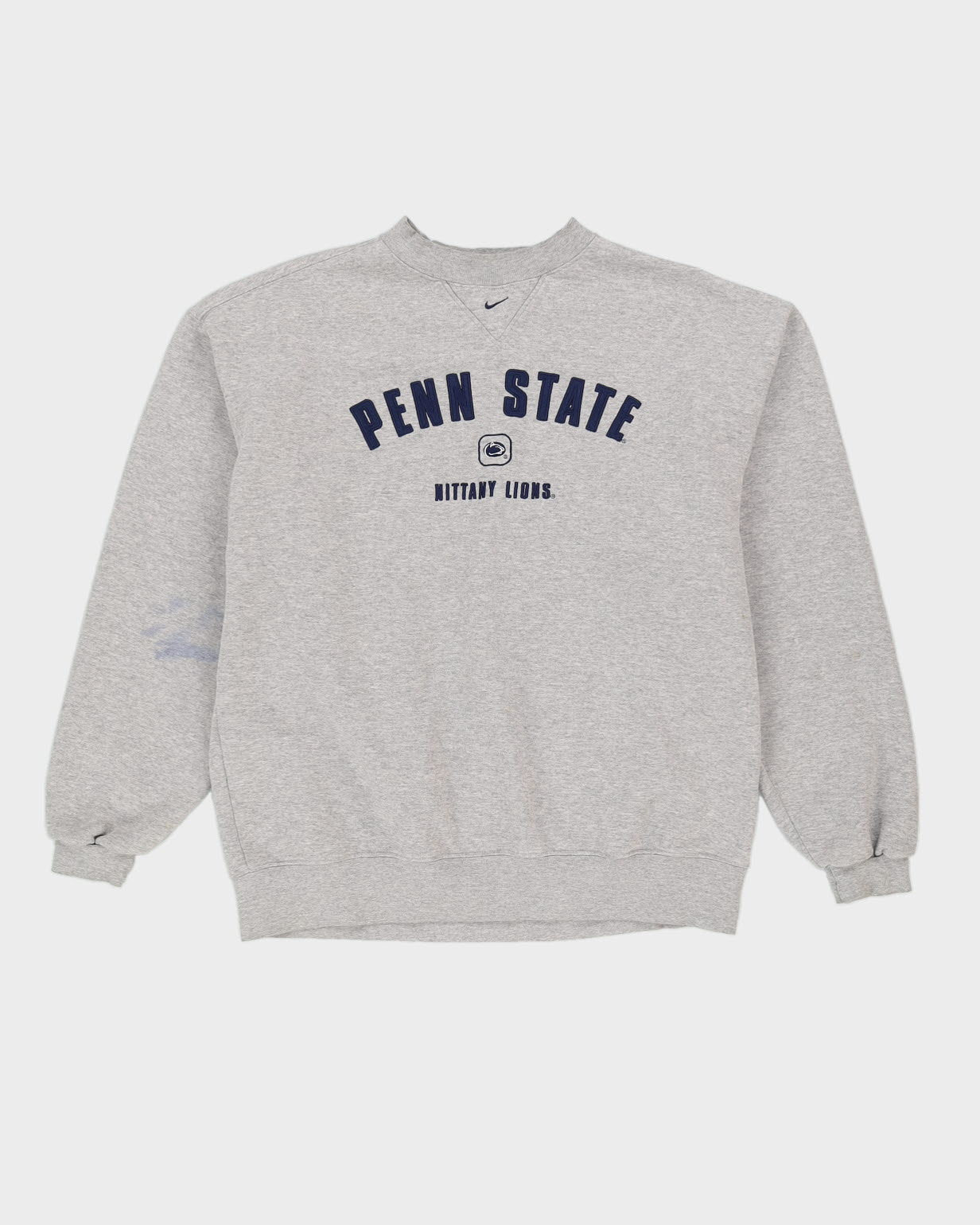 00s Nike Penn State University Grey Sweatshirt With Embroidered Logo - M