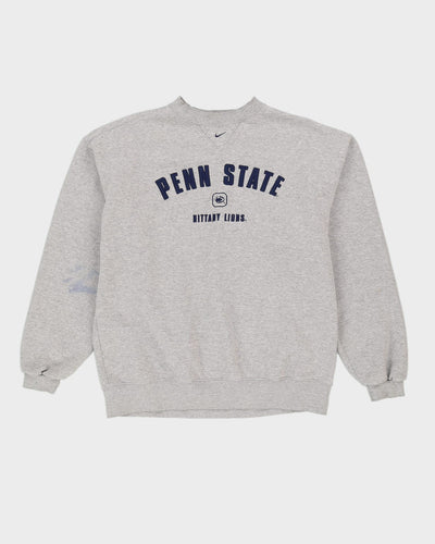 00s Nike Penn State University Grey Sweatshirt With Embroidered Logo - M