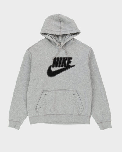 00s Nike Grey Embroidered Hoodie - L