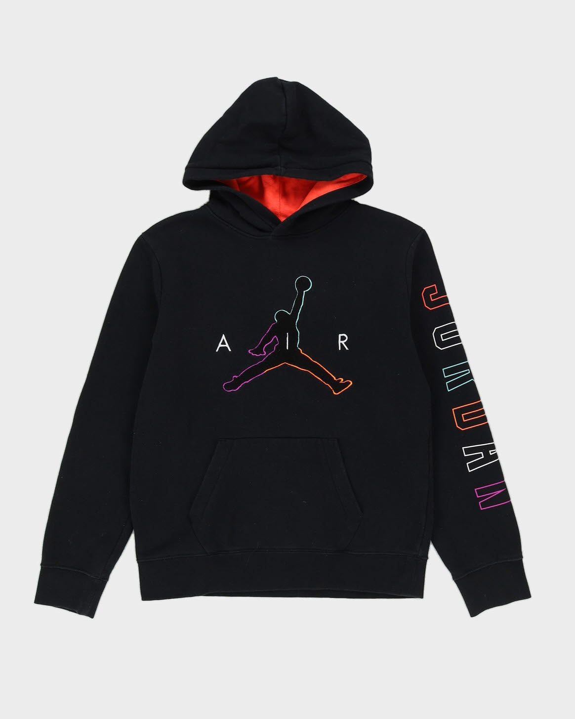 00s Jordan Black Hoodie With Embroidered Logos - S