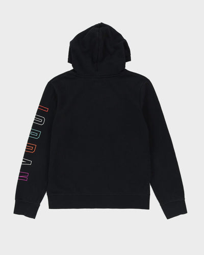 00s Jordan Black Hoodie With Embroidered Logos - S