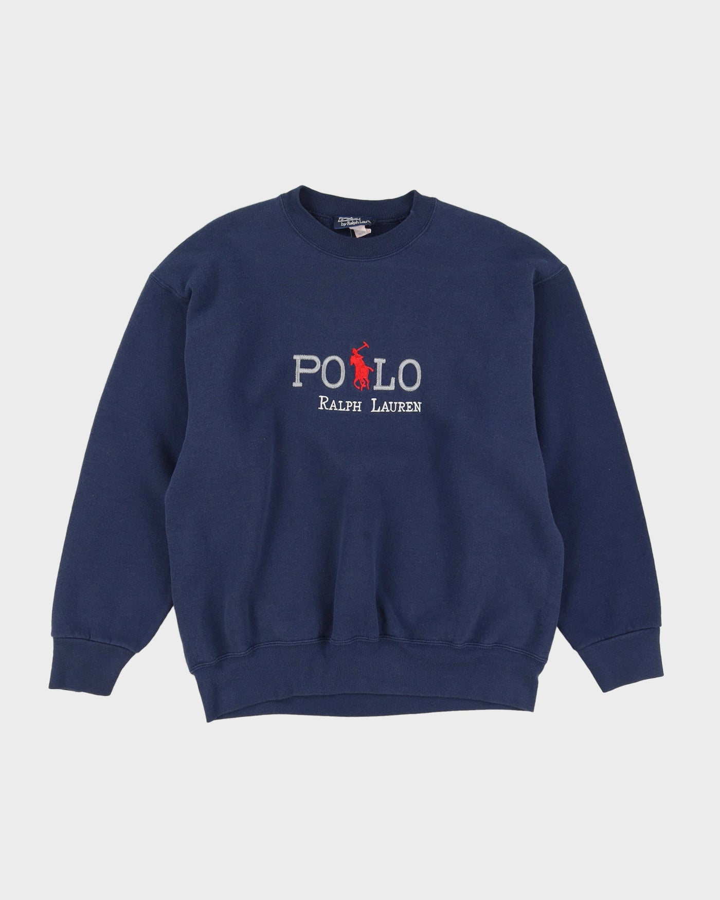 Vintage 90s Polo Ralph Lauren Blue Embroidered Sweatshirt - L