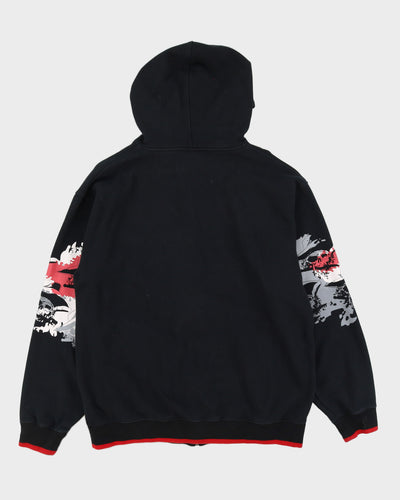 Y2K 00s Avirex Black Graphic Zip Up Hoodie - L