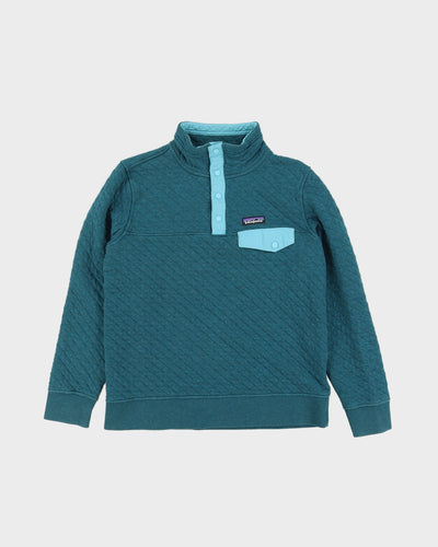 Patagonia Quilted Blue Quarter Zip Sweatshirt - S
