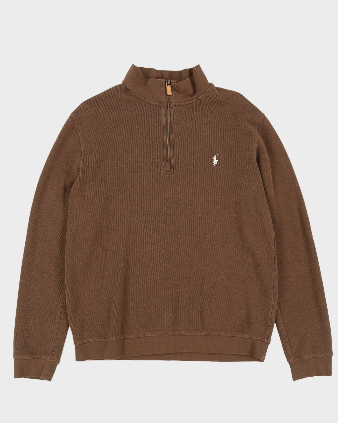 Ralph Lauren Brown Quarter Zip Sweatshirt - XL