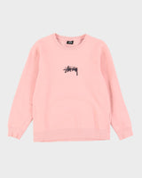 Stussy Pink Embroidered Sweatshirt - S