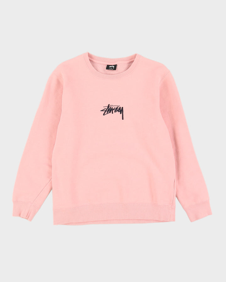 Stussy Pink Embroidered Sweatshirt - S