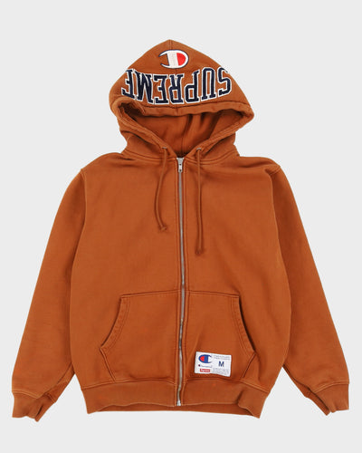 Champion x Supreme Arc Logo Brown Zip Up Hoodie - M