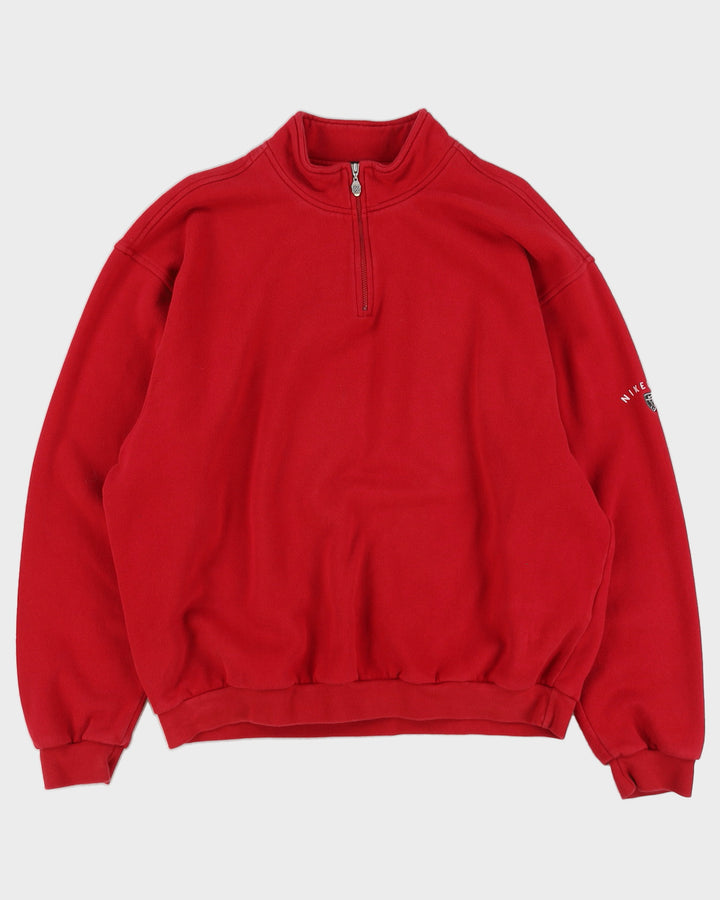 Vintage 90s Nike Golf Red Quarter Zip Sweatshirt - XL