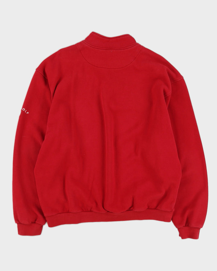 Vintage 90s Nike Golf Red Quarter Zip Sweatshirt - XL