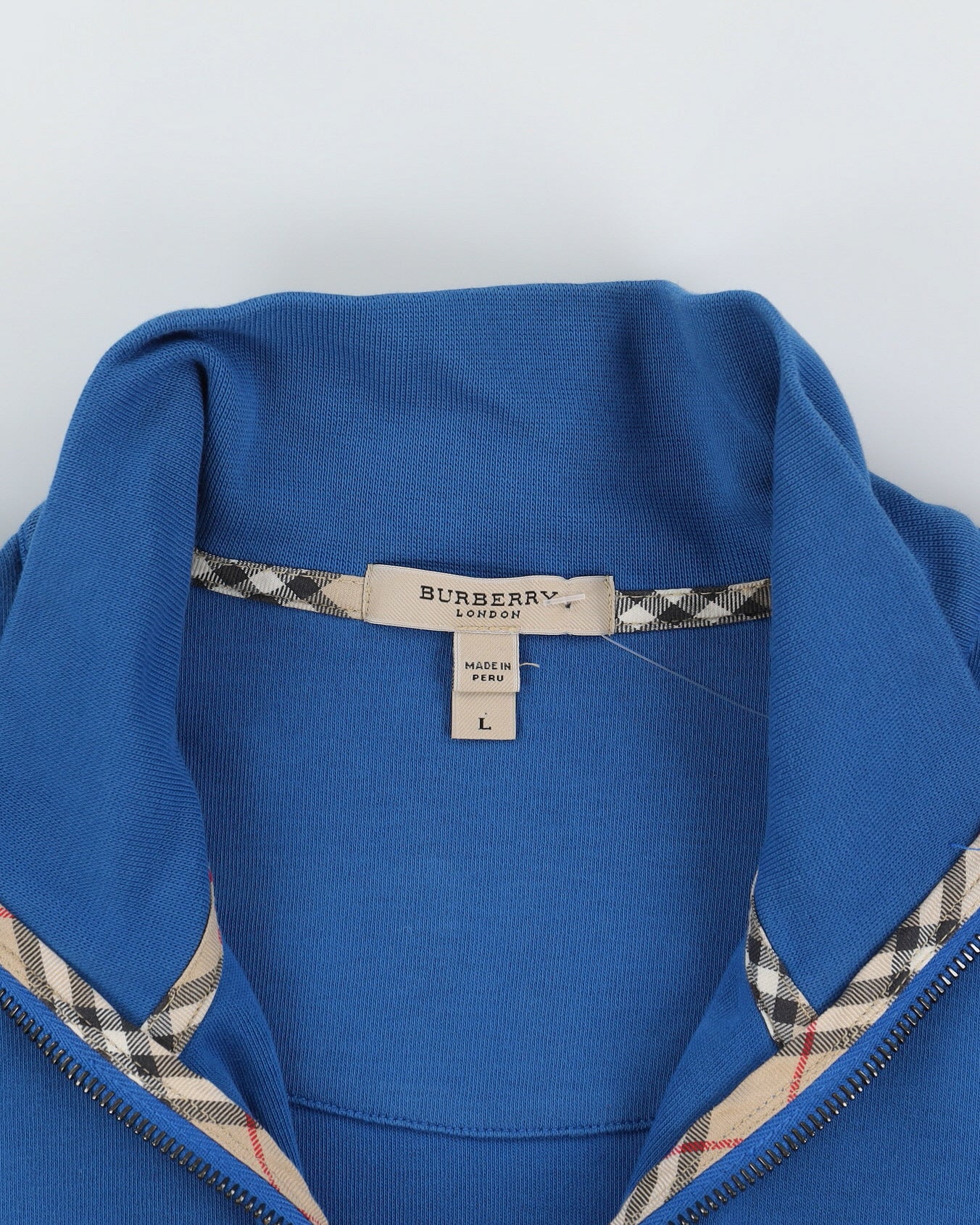Burberry London Blue Quarter Zip Sweatshirt L Rokit