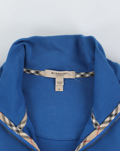 Burberry London Blue Quarter Zip Sweatshirt - L