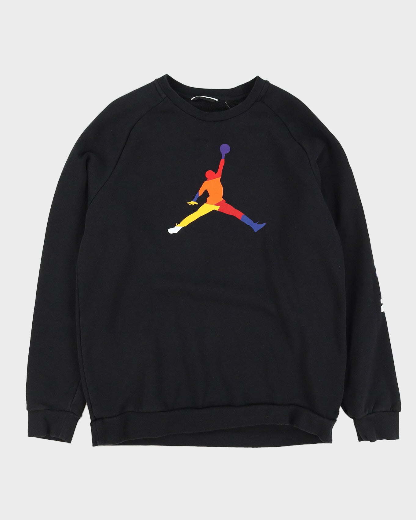 Jordan Black Sweatshirt With Multicoloured Graphic - L
