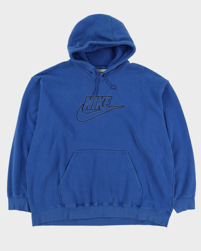 00s Y2K Nike Blue Embroidered Hoodie - XXL